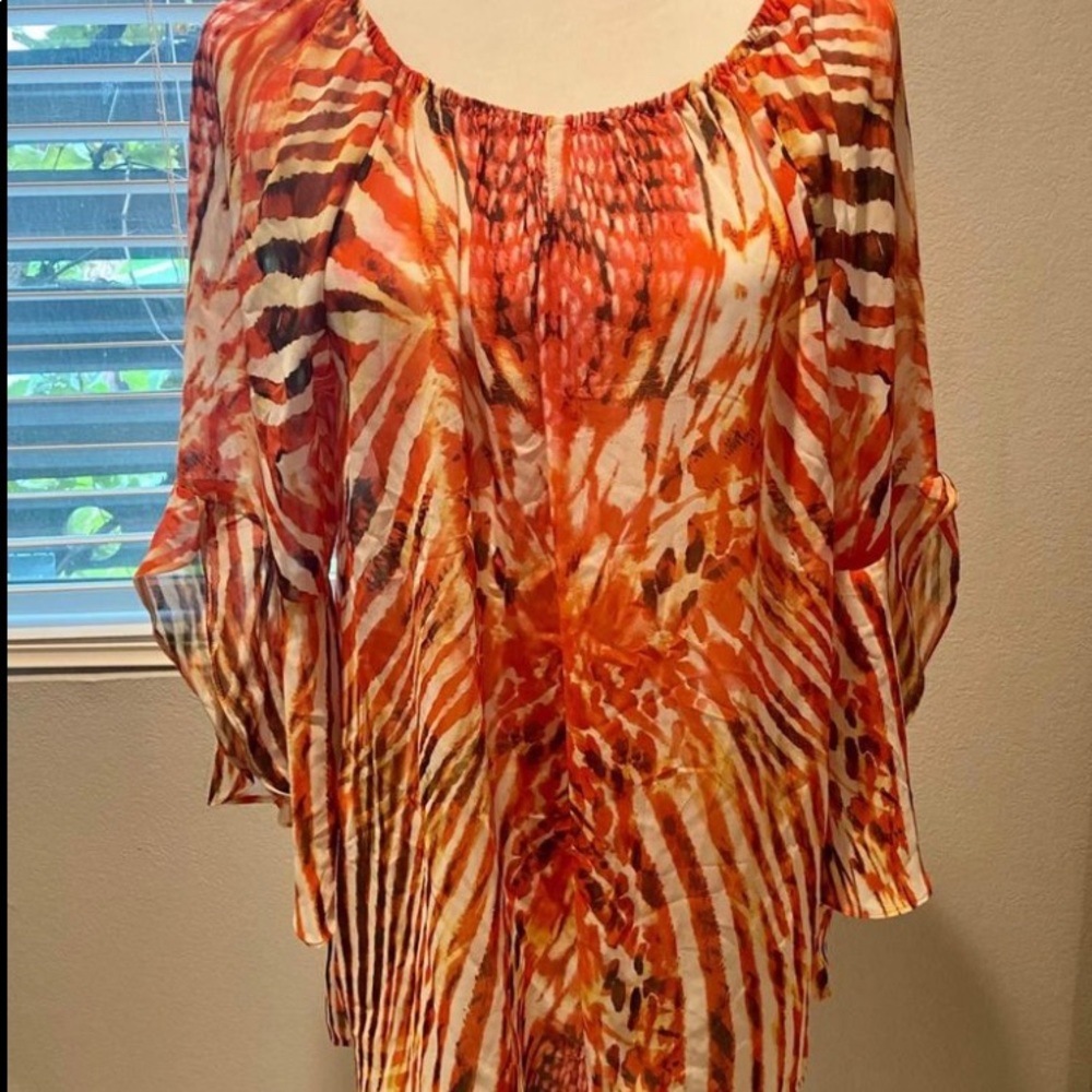 NWT animal prints sheer blouse